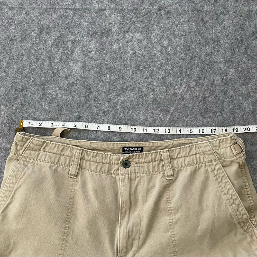 VTG Polo Jeans Co Ralph Lauren Cargo Pants Mens 38x30 (~26.5) Khaki Y2K Utility - Picture 7 of 16
